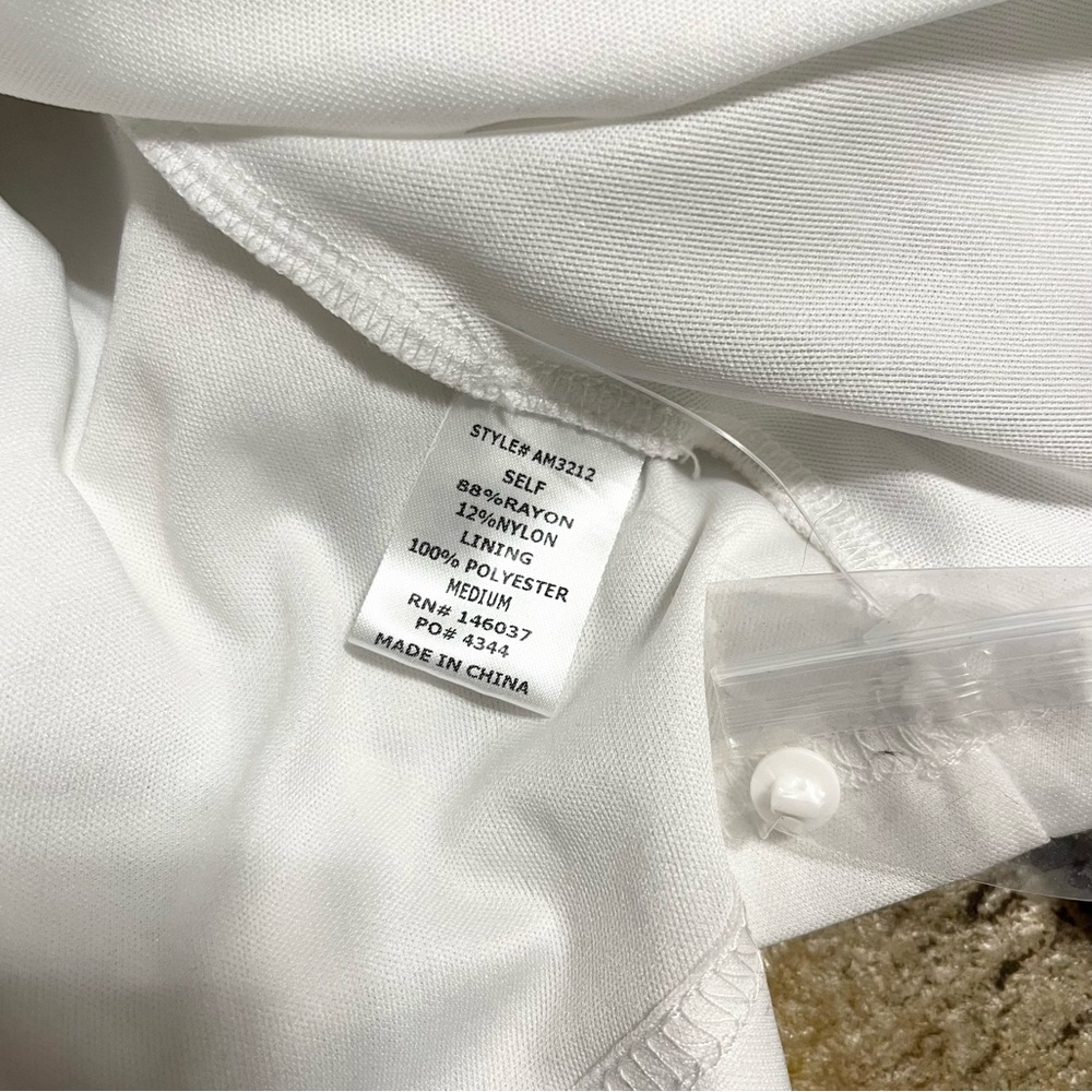 Aeom Textured Ruffle White Mini Dress Women’s Size Medium - Picture 12 of 16